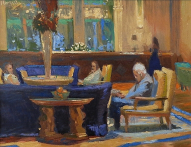 Chuck Kovacic Evening at the Biltmore 14x18 Oil on Board