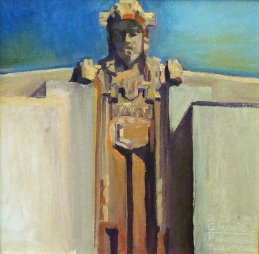 Chuck Kovacic Pantages Figure 12x12 Oil on Board