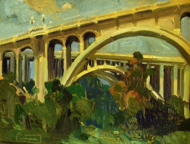 Chuck Kovacic Pasadena Bridges 11x14 Oil on Board