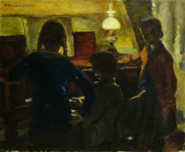 Clem Clemmensen The Piano Lesson 16x20 Oil on Canvas