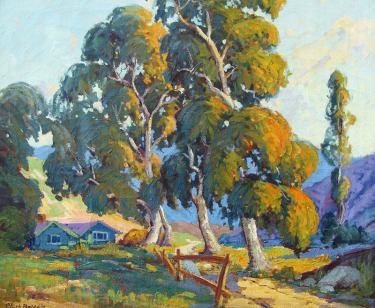 Clifford P Baldwin Houses Amongst the Eucalyptus 20x24 Oil on Canvas