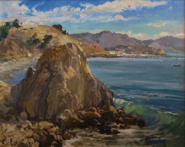 Anita Hampton California Harbor 16x20 Oil on Board