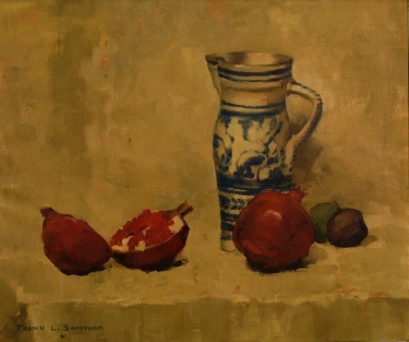 Frank L Sanford Pomegranates and Jug 20x24 Oil on Canvas