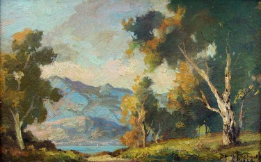 Davis F Schwartz California Sycamores 7x10 Oil on Canvas Board