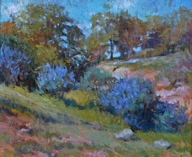 Debra Holladay Blue Lupine 9x12 Oil on Board