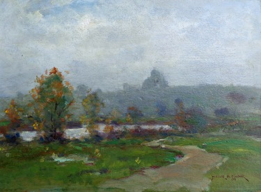 Dedrick S Stuber Mists at Beverly 11x15 Oil on Board