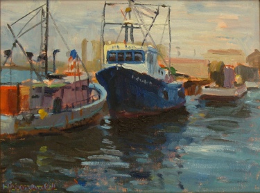 Dick Heimbold Harbor Pals 12x16 Oil on Board