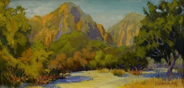 Dick Heimbold Morning in the Mountains 12x20 Oil