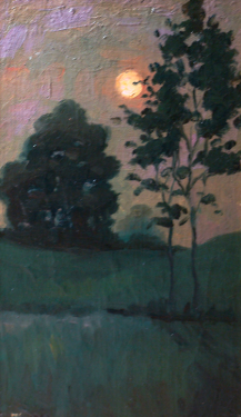 Edward Wuerpel Moonrise 10x6 Oil on Canvas