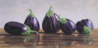 Eggplants by Susan Sjoberg Acrylic Painting