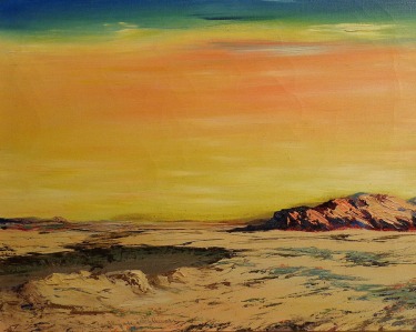 Elizabeth Schleussner Barren Desert 16x20 Oil on Canvas