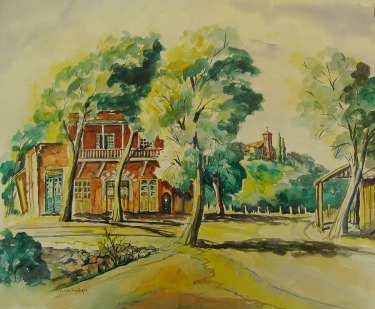 Elmer Stanhope The Brick House 14x19 Watercolor