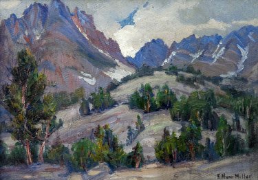 Evylena Nunn Miller Sierra Tree Line 10x14 Oil on Board