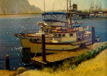 Filastro Mottola Boats at Morro Rock 9x12 Oil