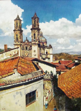 Filastro Mottola Taxco Cathedral 40x30 Oil on Board