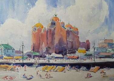 Florence Tricker Atlantic City 10x14 Watercolor