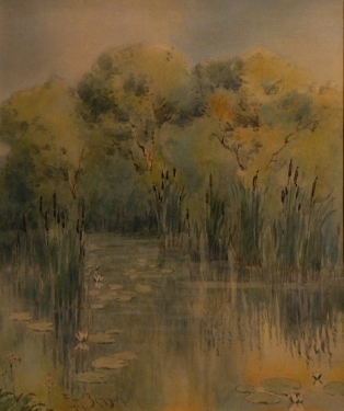 Frank W Benson Marshland 14x9 Watercolor