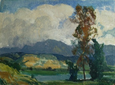 Frederick W Becker Chatsworth Reservoir San Fernando Valley 12x16 Oil