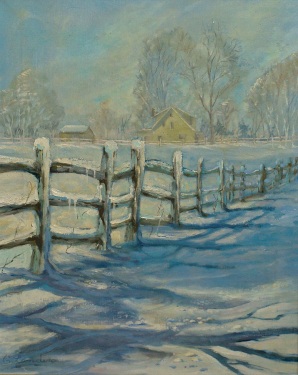 G Landero After a Snow 20x16 Oil on Canvas