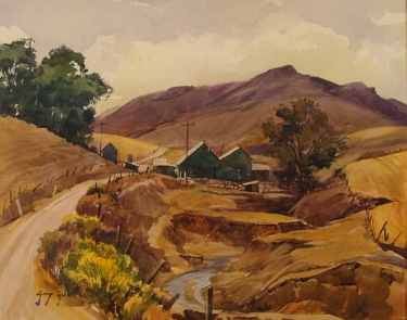 Gullied Ranch by Morro Bay by George Gibson 19x24 Watercolor