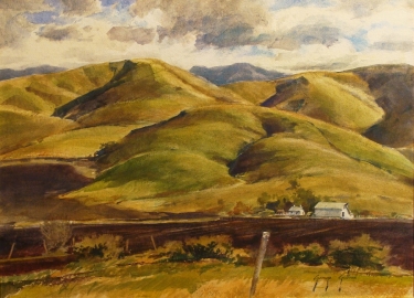 George Gibson Near Los Osos Road 22x30 Watercolor