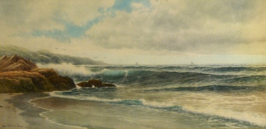 George Howell Gay Coastal Surf 13x22 Watercolor