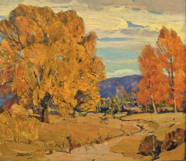 George S Bickerstaff Autumn near Big Bear 28x32 Oil on Canvas