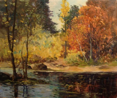 George S Bickerstaff Truckee River 20x24 Oil on Canvas