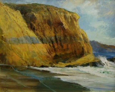 Gil Dellenger Eons Etched in the Walls Blacks Beach 24x30 Oil