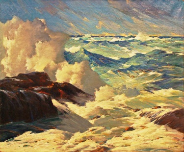 Gustave Cimiotti Ponderous Sea, 30x36 Oil on Canvas