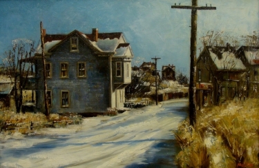 Harold Molter Winter Street 20x30 Oil