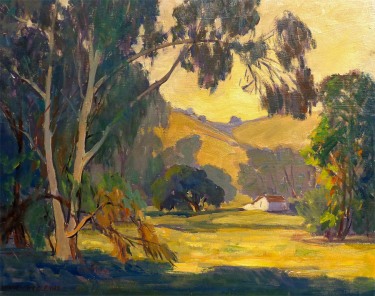 Harvey B Colman California Farm House 16x20 Oil on Board