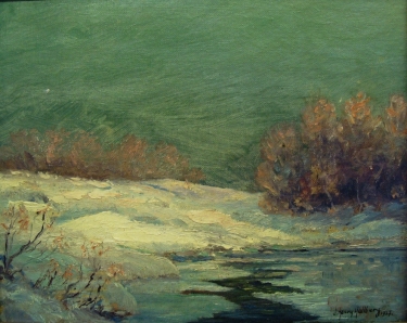 J Henry Hallberg Winter's Cold 8x10 Oil on Board
