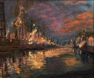 James Stuart Blackton Venice Oil Fields 20x24 Oil on Canvas