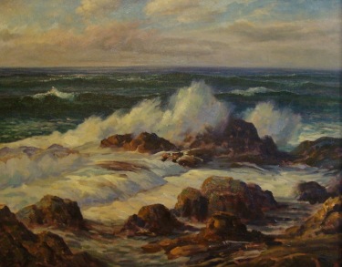 John A Conner Breakers Laguna Beach 24x30 Oil