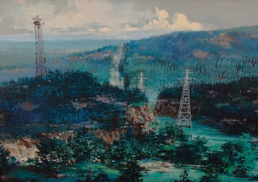 John Cameron Berkey The Fire Tower 12x16 Oil