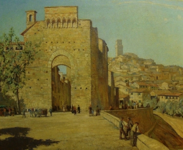 John Charles Moodly Gates of Toledo, Spain 28x34 Oil