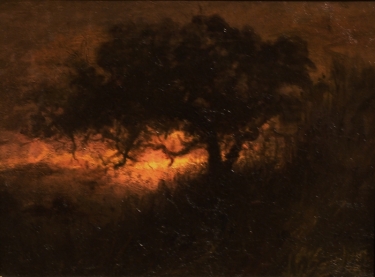 John Gutzon Borglum Twilight through the Trees 11x14 Oil on Canvas
