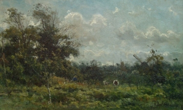 John Hendrik Doeleman Watching the Cattle 9x14 Oil