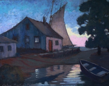 John Martin Hiss Evening Scene 16x20 Oil