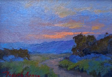 Joesph Aaron Palm Springs Sunset 5x7 Oil on Board
