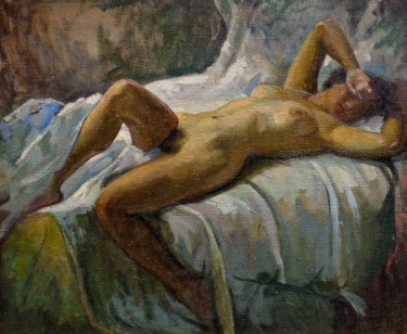 Joseph Newman Reclining Nude 24x30 Oil on Canvas