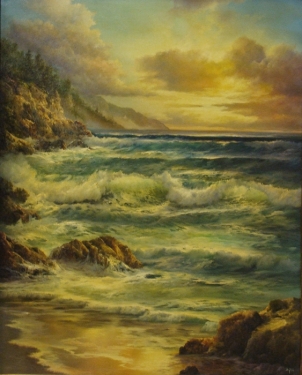 Judy Dyans Tranquil Sea 30x24 Oil on Canvas