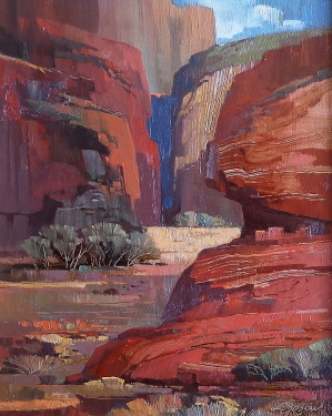 Laurence Sisson Canyon Poem 12x10 Oil on Board