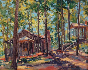 Lillian Thoele Our Club House 16x20 Oil on Board