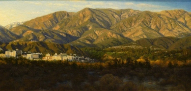 Linda Brown JPL in January 13x26 Oil on Canvas Board