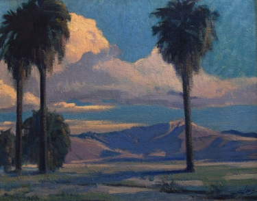 Louis Hovey Sharp Palms at Twilight 16x20 Oil on Board