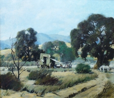 Walt Lee Gypsy Camp near Newhall 1933 28x32 Oil on Canvas