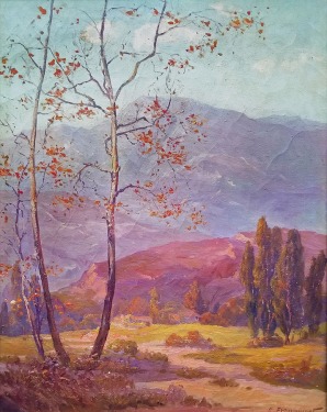 Eugene Franquinet 1875-1940 Sycamore in the Arroyo 30x24 oil on canvas California