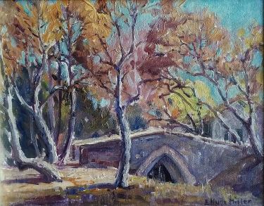 Evelyn-Nunn-Miller-The-Footbridge-in-Autumn-8x10-Oil-on-Board-295